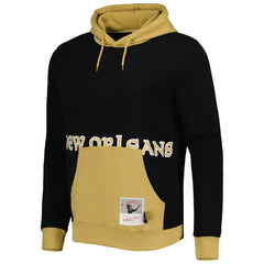 New Orleans Saints Big Face 5.0 Pullover Hoodie Black | Mitchell & Ness