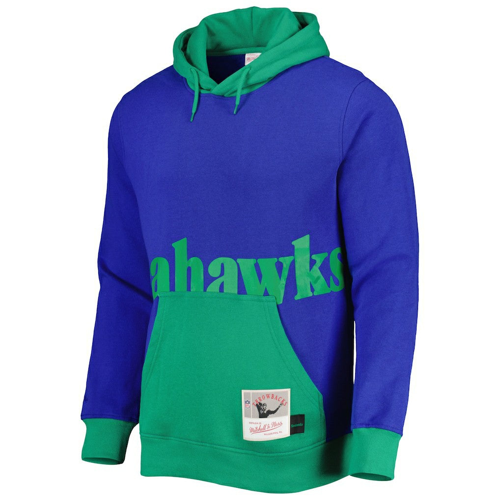 Seattle Seahawks Big Face 5.0 Pullover Hoodie Royal | Mitchell & Ness