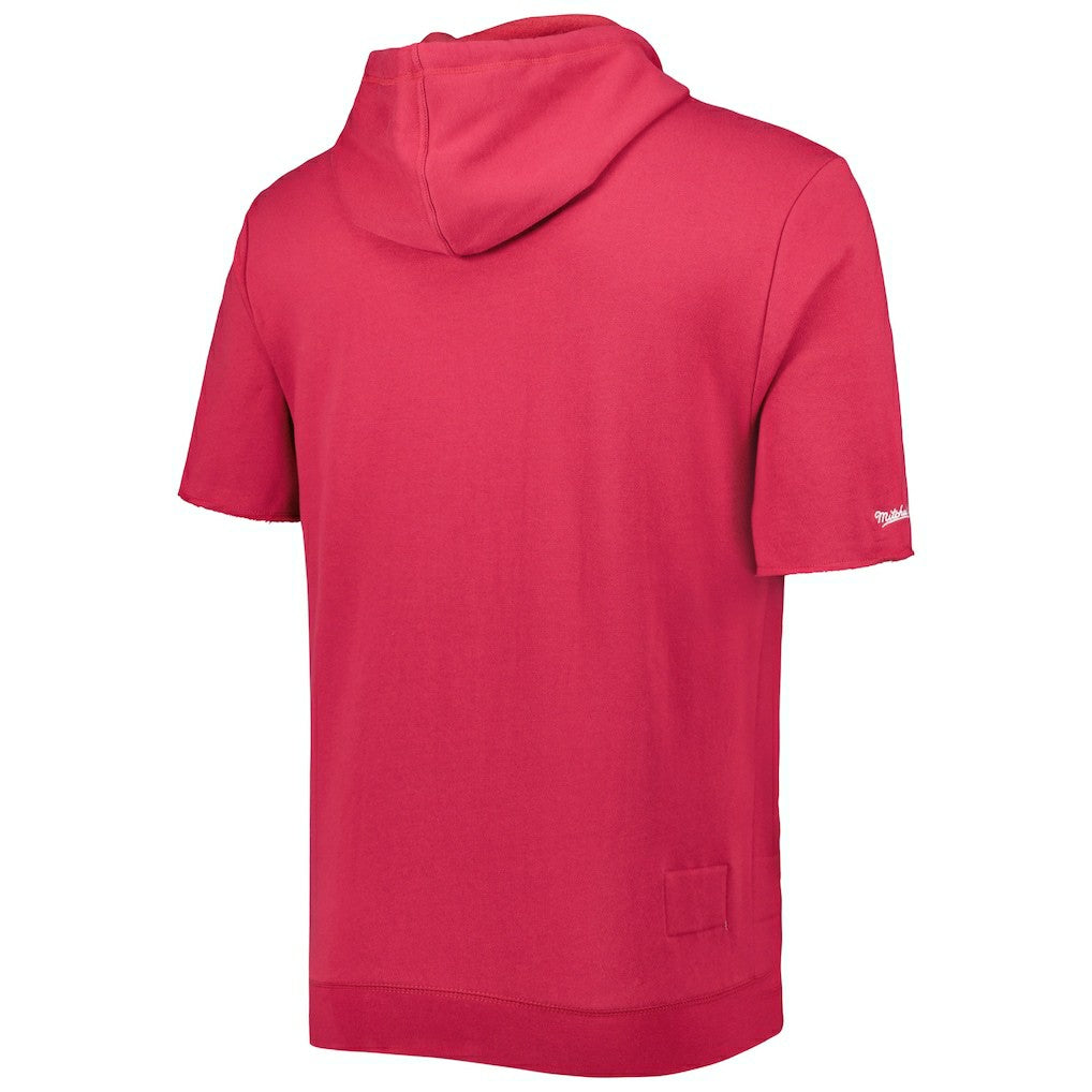 Arizona Cardinals Washed Short Sleeve Pullover Hoodie Cardinal | Mitchell & Ness