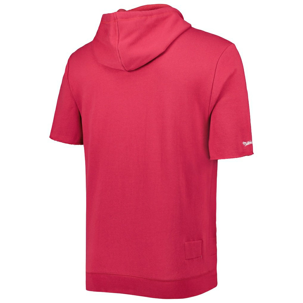 Arizona Cardinals Washed Short Sleeve Pullover Hoodie Cardinal | Mitchell & Ness