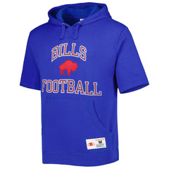 Buffalo Bills Washed Short Sleeve Pullover Hoodie Royal | Mitchell & Ness