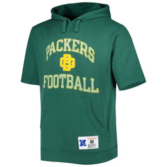 Green Bay Packers Washed Short Sleeve Pullover Hoodie Green | Mitchell & Ness