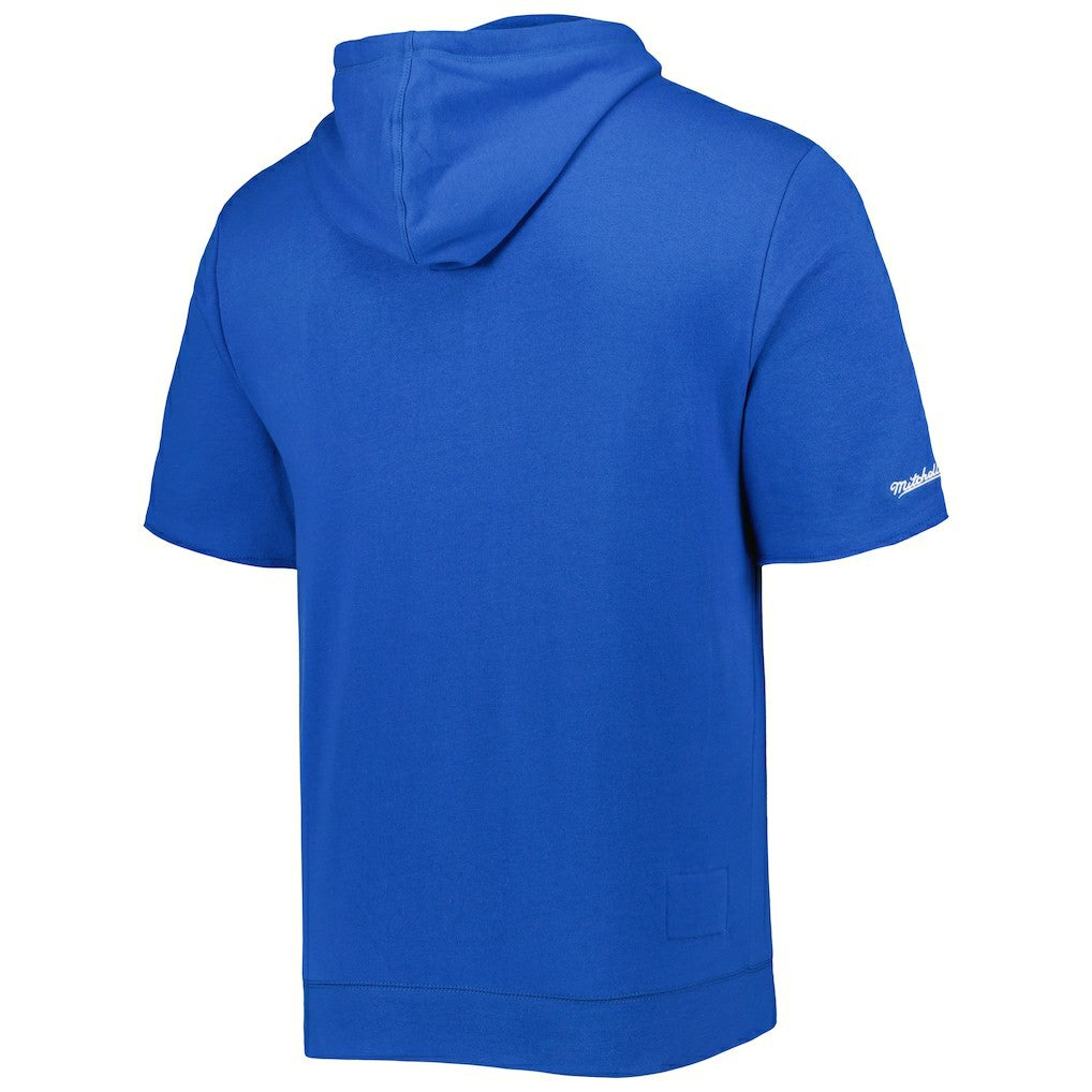 Los Angeles Rams Washed Short Sleeve Pullover Hoodie Royal | Mitchell & Ness