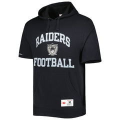 Las Vegas Raiders Washed Short Sleeve Pullover Hoodie Black | Mitchell & Ness