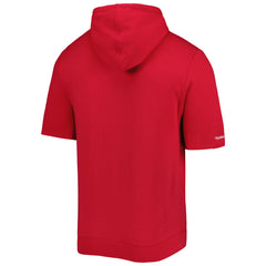 Tampa Bay Buccaneers Washed Short Sleeve Pullover Hoodie Scarlet | Mitchell & Ness