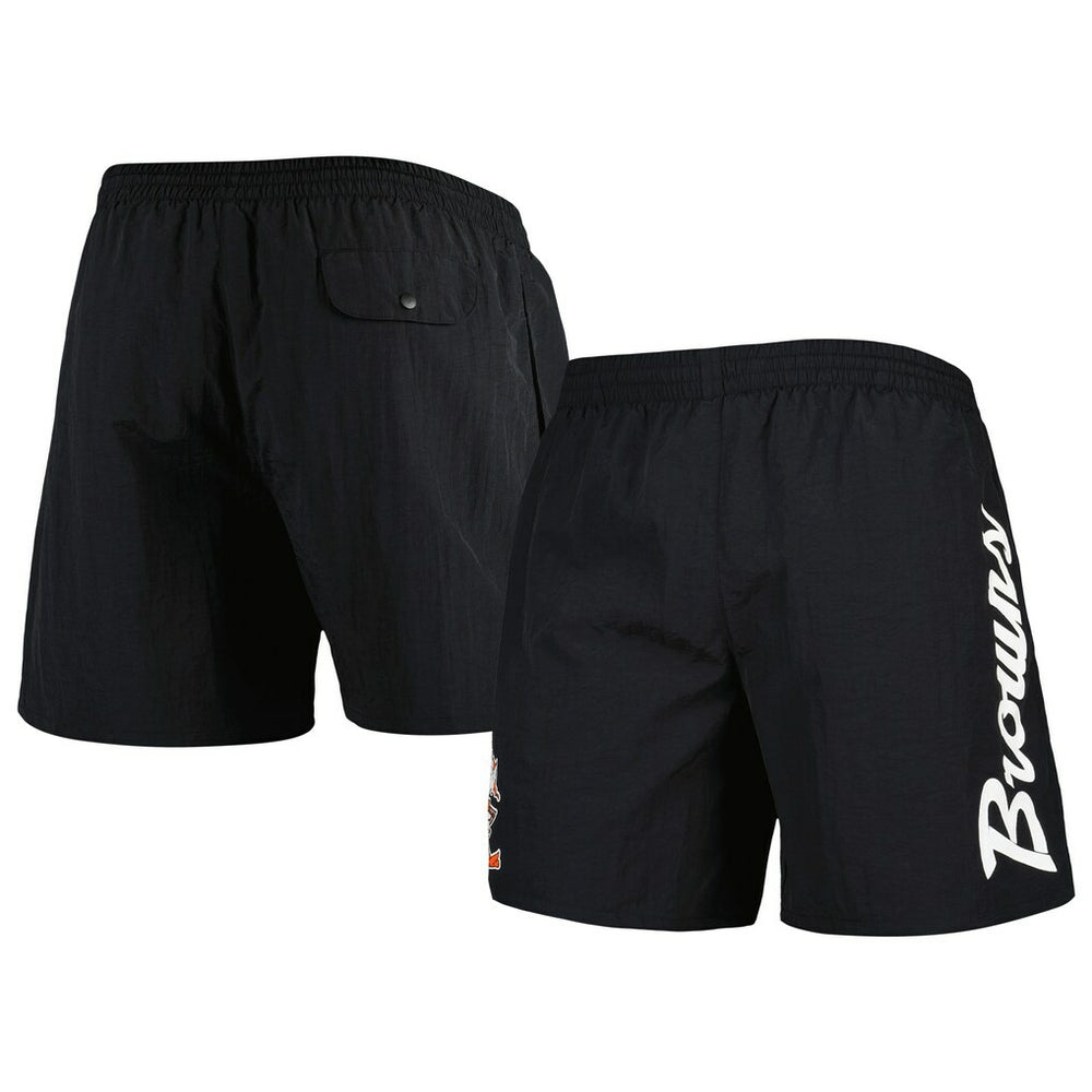 Cleveland Browns Team Essentials Nylon Shorts Black | Mitchell & Ness