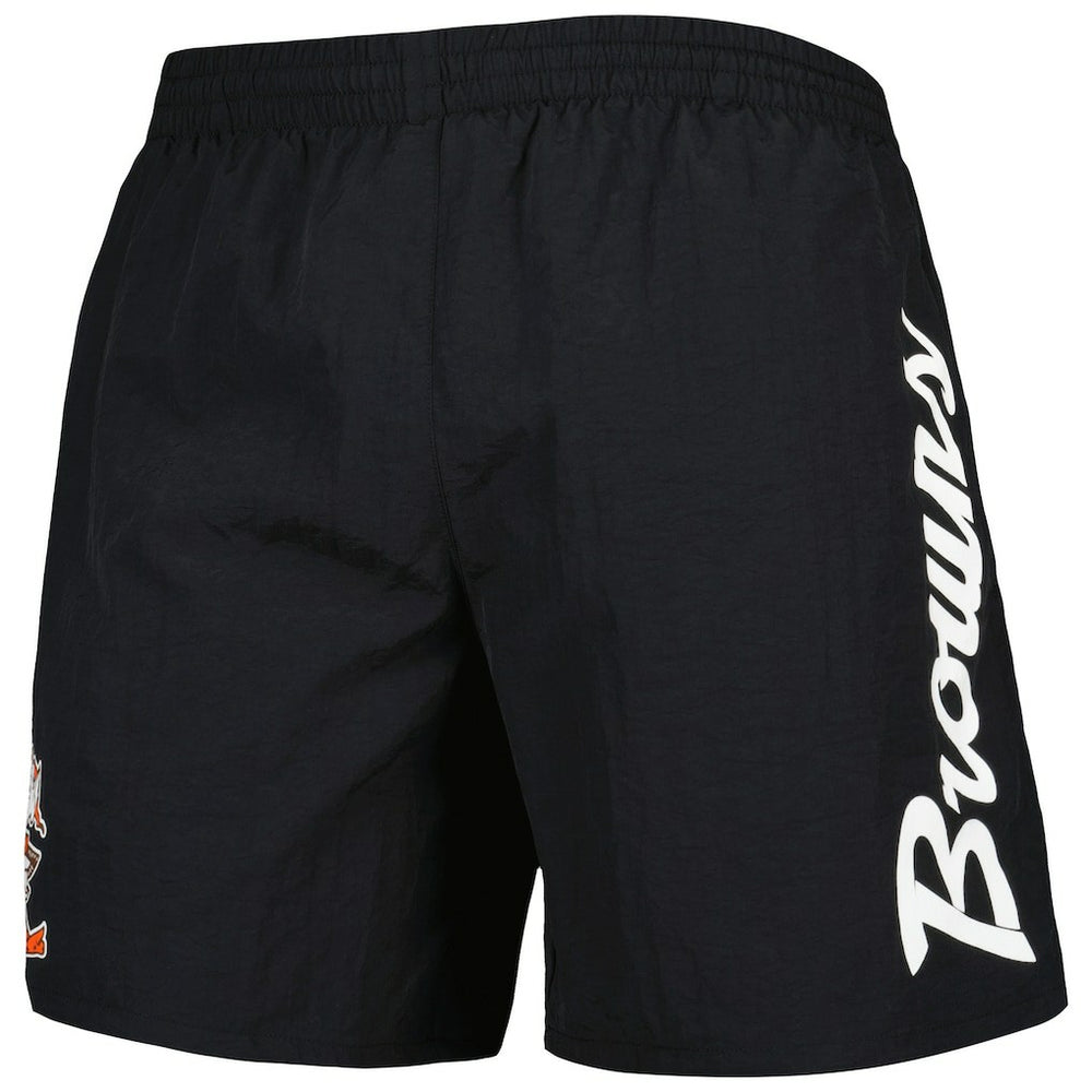 Cleveland Browns Team Essentials Nylon Shorts Black | Mitchell & Ness
