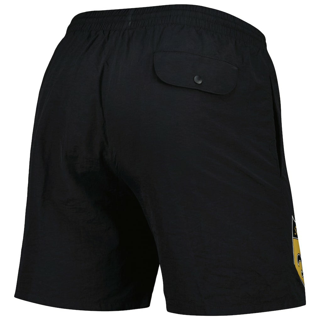 New Orleans Saints Team Essentials Nylon Shorts Black | Mitchell & Ness