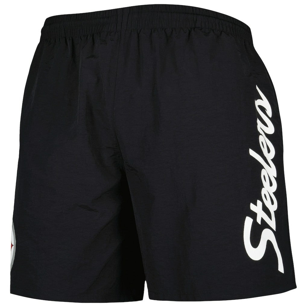 Pittsburgh Steelers Team Essentials Nylon Shorts Black | Mitchell & Ness