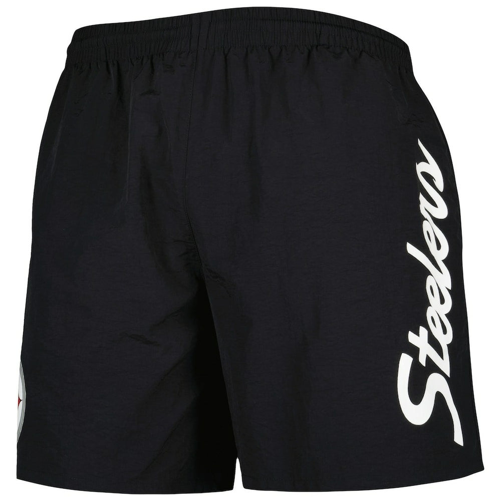 Pittsburgh Steelers Team Essentials Nylon Shorts Black | Mitchell & Ness