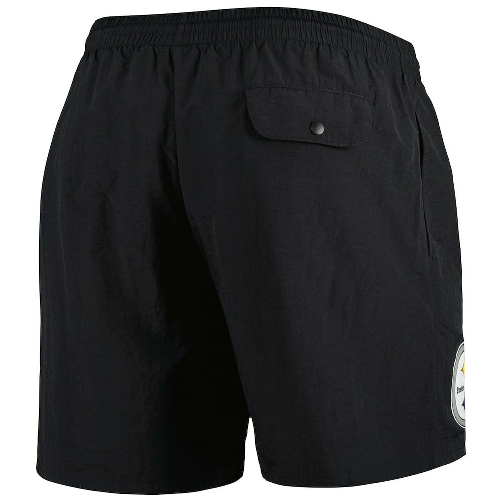 Pittsburgh Steelers Team Essentials Nylon Shorts Black | Mitchell & Ness