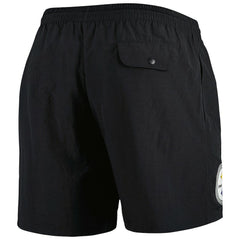 Pittsburgh Steelers Team Essentials Nylon Shorts Black | Mitchell & Ness