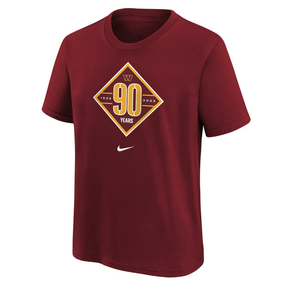 Washington Commanders Youth 90th Anniversary Logo T-Shirt Burgundy | Nike for Sale