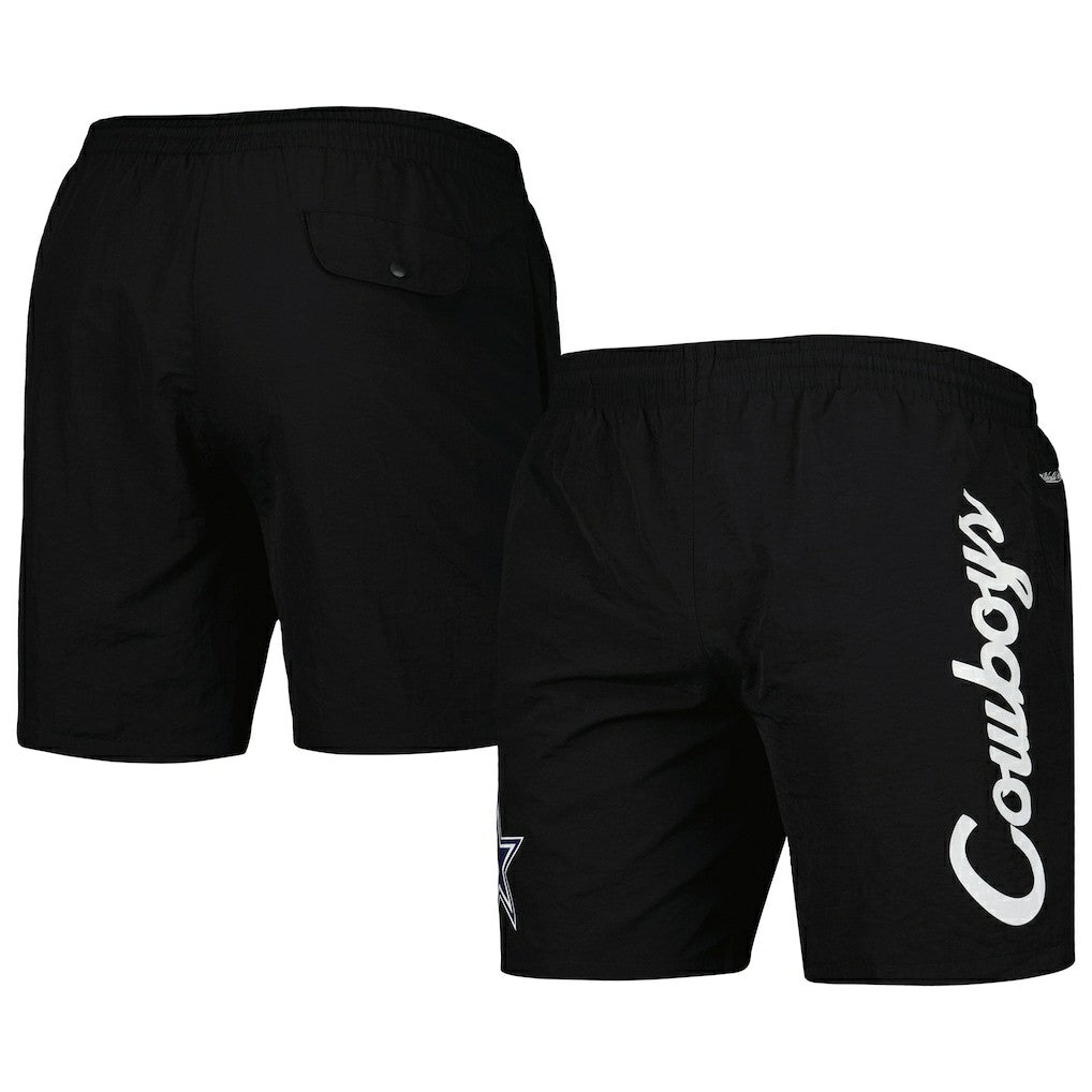 Dallas Cowboys Team Essentials Nylon Shorts Black | Mitchell & Ness