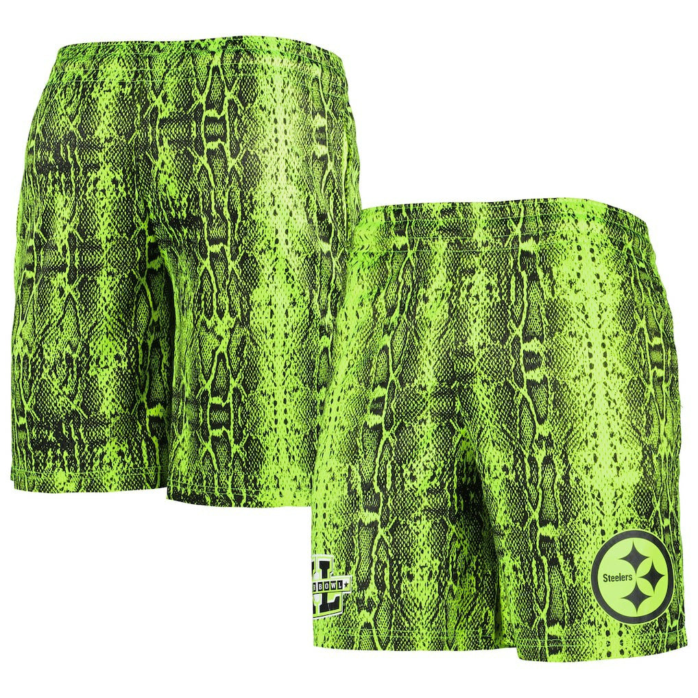 Pittsburgh Steelers New Era Summer Pop Shorts Neon Green | NFL
