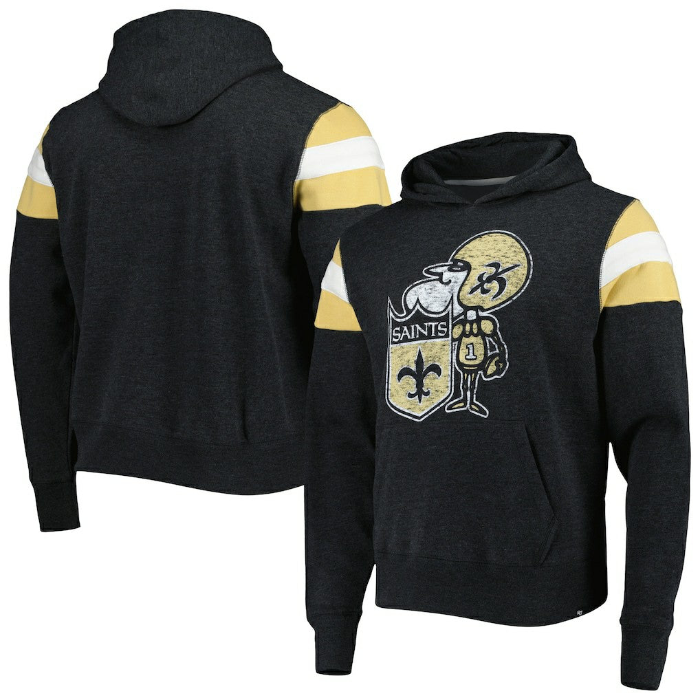 New Orleans Saints '47 Legacy Premier Nico Pullover Hoodie Black | 47 brand