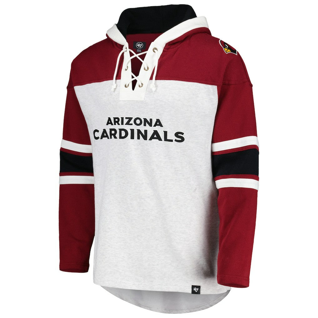 Arizona Cardinals '47 Gridiron Lace-Up Pullover Hoodie Heather Gray | 47 brand