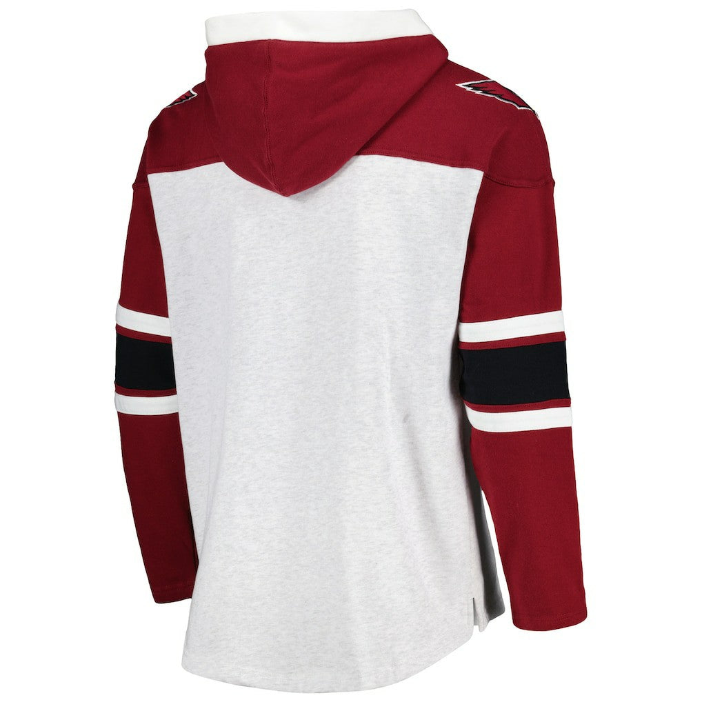 Arizona Cardinals '47 Gridiron Lace-Up Pullover Hoodie Heather Gray | 47 brand