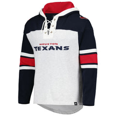 Houston Texans '47 Gridiron Lace-Up Pullover Hoodie Heather Gray | 47 brand