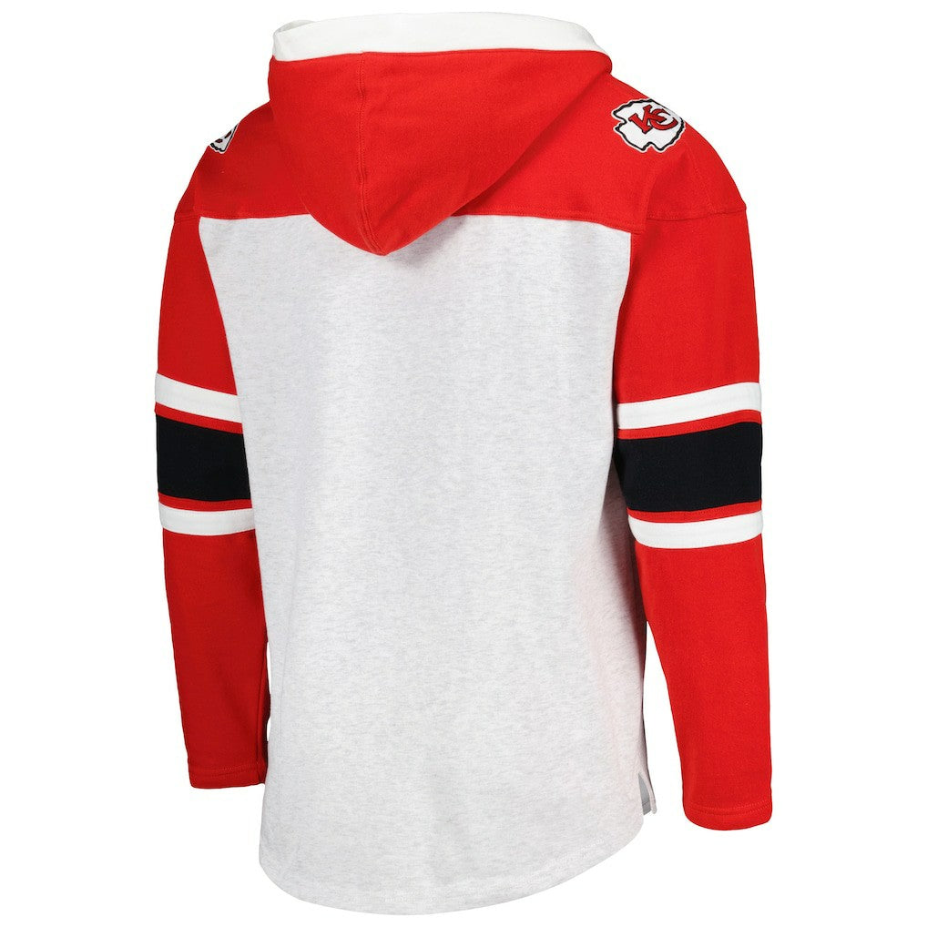 Kansas City Chiefs '47 Gridiron Lace-Up Pullover Hoodie Heather Gray | 47 brand