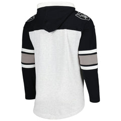 Las Vegas Raiders '47 Gridiron Lace-Up Pullover Hoodie Heather Gray | 47 brand