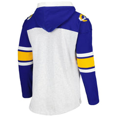 Los Angeles Rams '47 Gridiron Lace-Up Pullover Hoodie Heather Gray | 47 brand