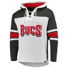 Tampa Bay Buccaneers '47 Gridiron Lace-Up Pullover Hoodie Heather Gray | 47 brand