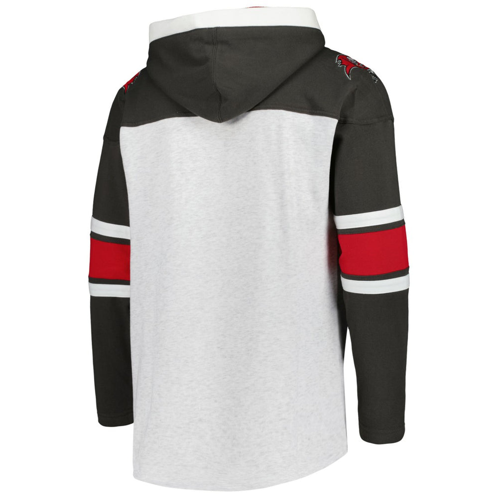 Tampa Bay Buccaneers '47 Gridiron Lace-Up Pullover Hoodie Heather Gray | 47 brand