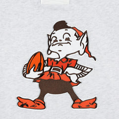 Cleveland Browns '47 Brownie The Elf Historic Logo Gridiron Lace-Up Pullover Hoodie Heather Gray | 47 brand