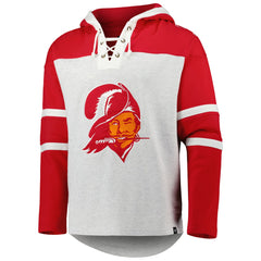Tampa Bay Buccaneers '47 Historic Logo Gridiron Lace-Up Pullover Hoodie Heather Gray | 47 brand