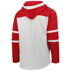 Tampa Bay Buccaneers '47 Historic Logo Gridiron Lace-Up Pullover Hoodie Heather Gray | 47 brand