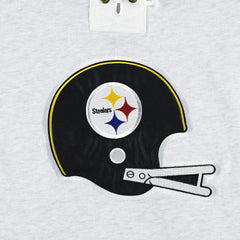 Pittsburgh Steelers '47 Historic Logo Gridiron Lace-Up Pullover Hoodie Heather Gray | 47 brand