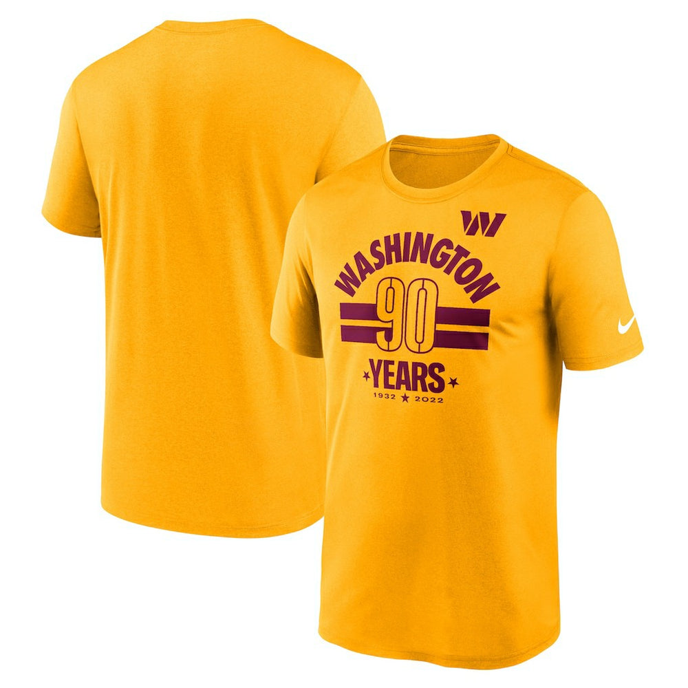 Washington Commanders 90th Anniversary Legend T-Shirt Gold | Nike for Sale