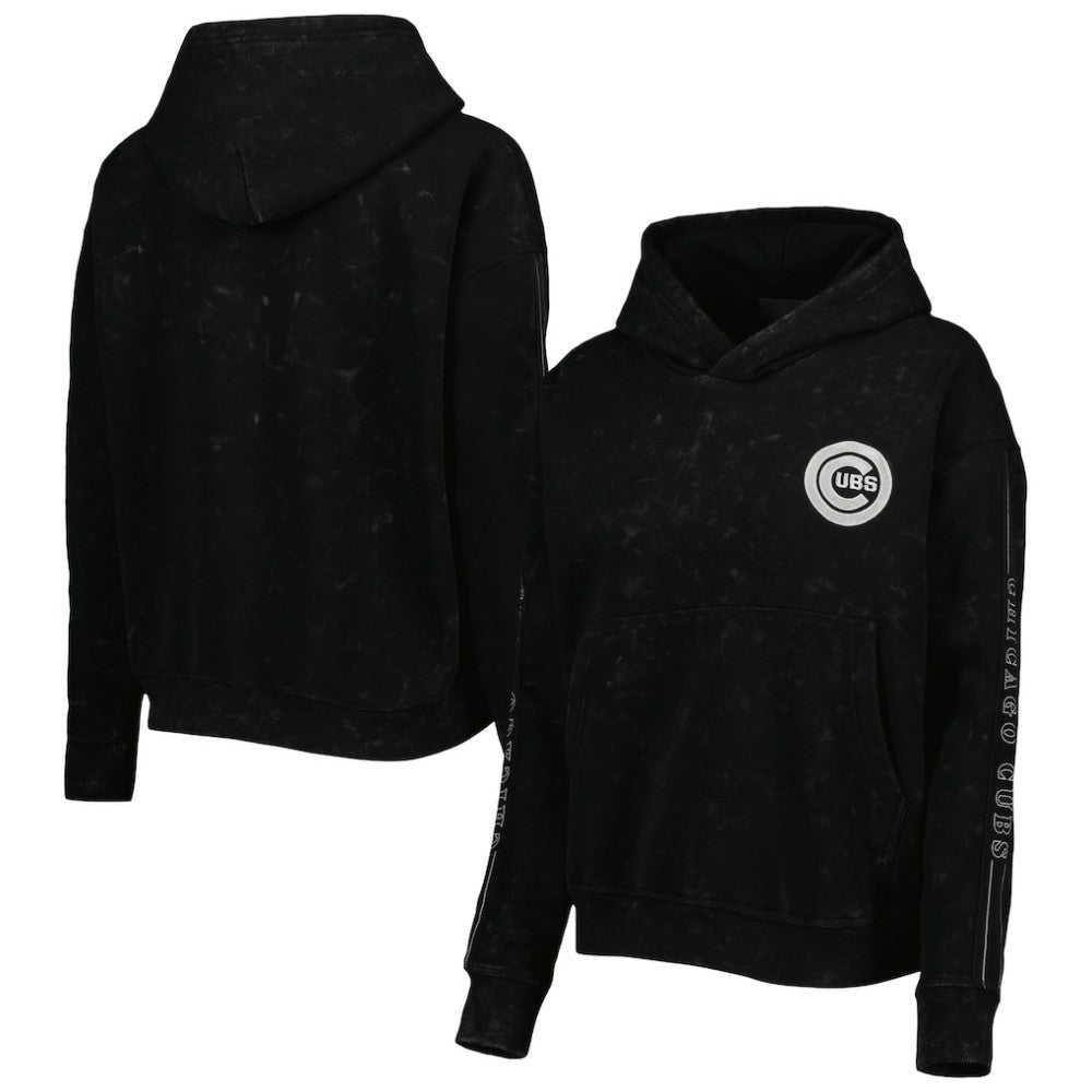 Chicago Cubs The Wild Collective Women's Marble Pullover Hoodie - MLB