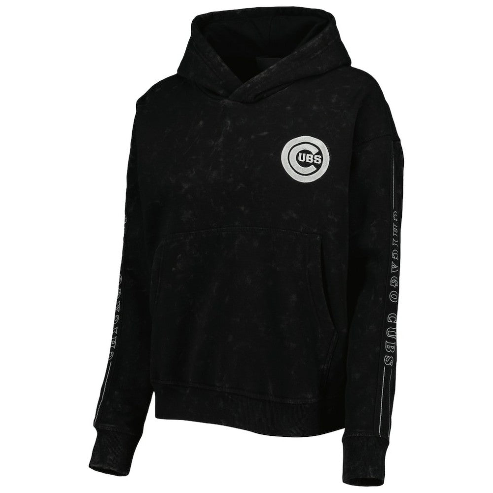 Chicago Cubs The Wild Collective Women's Marble Pullover Hoodie - MLB