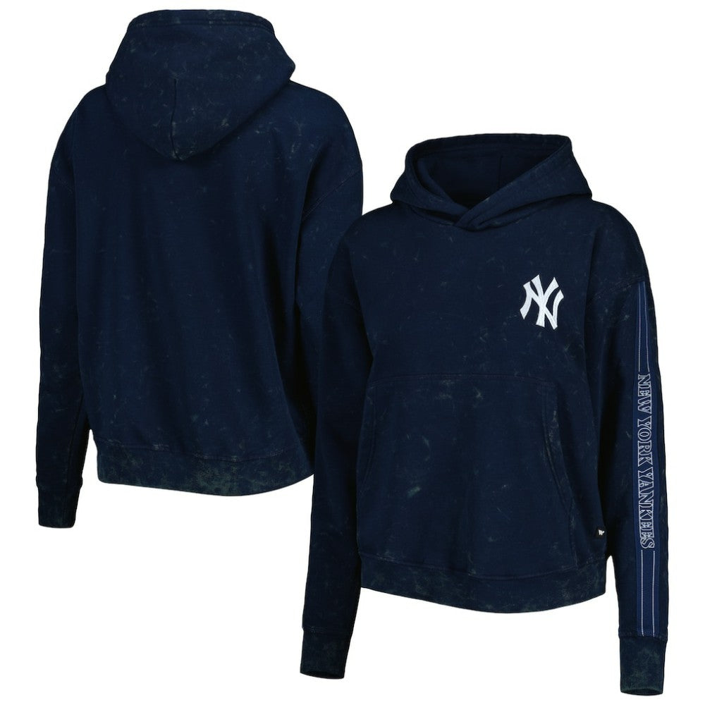 New York Yankees The Wild Collective Women's Marble Pullover Hoodie - MLB