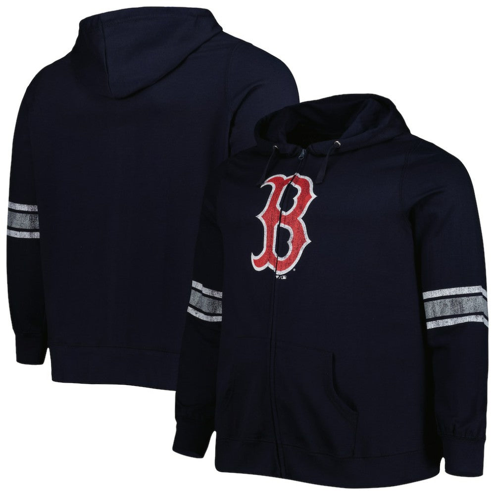 Boston Red Sox Women's Plus Size Front Logo Full-Zip Hoodie - MLB