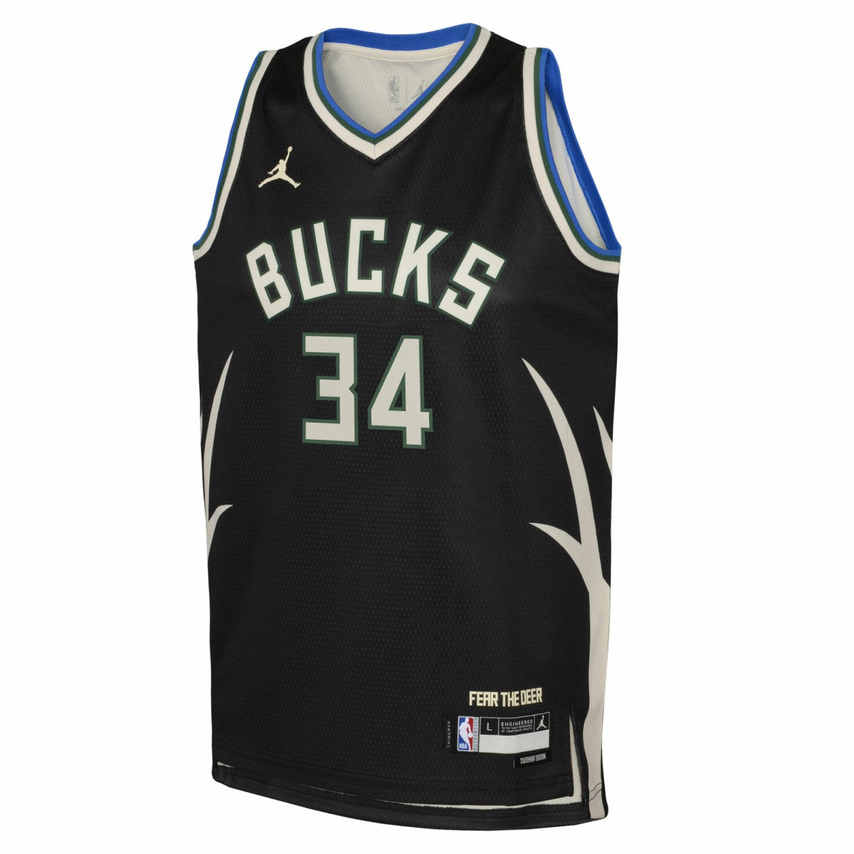 Giannis Antetokounmpo Milwaukee Bucks Jordan Brand Youth Swingman Jersey Statement Edition Black - NBA