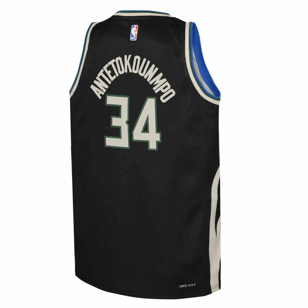 Giannis Antetokounmpo Milwaukee Bucks Jordan Brand Youth Swingman Jersey Statement Edition Black - NBA