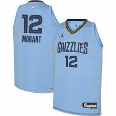 Ja Morant Memphis Grizzlies Jordan Brand Youth Swingman Jersey Statement Edition Light Blue - NBA