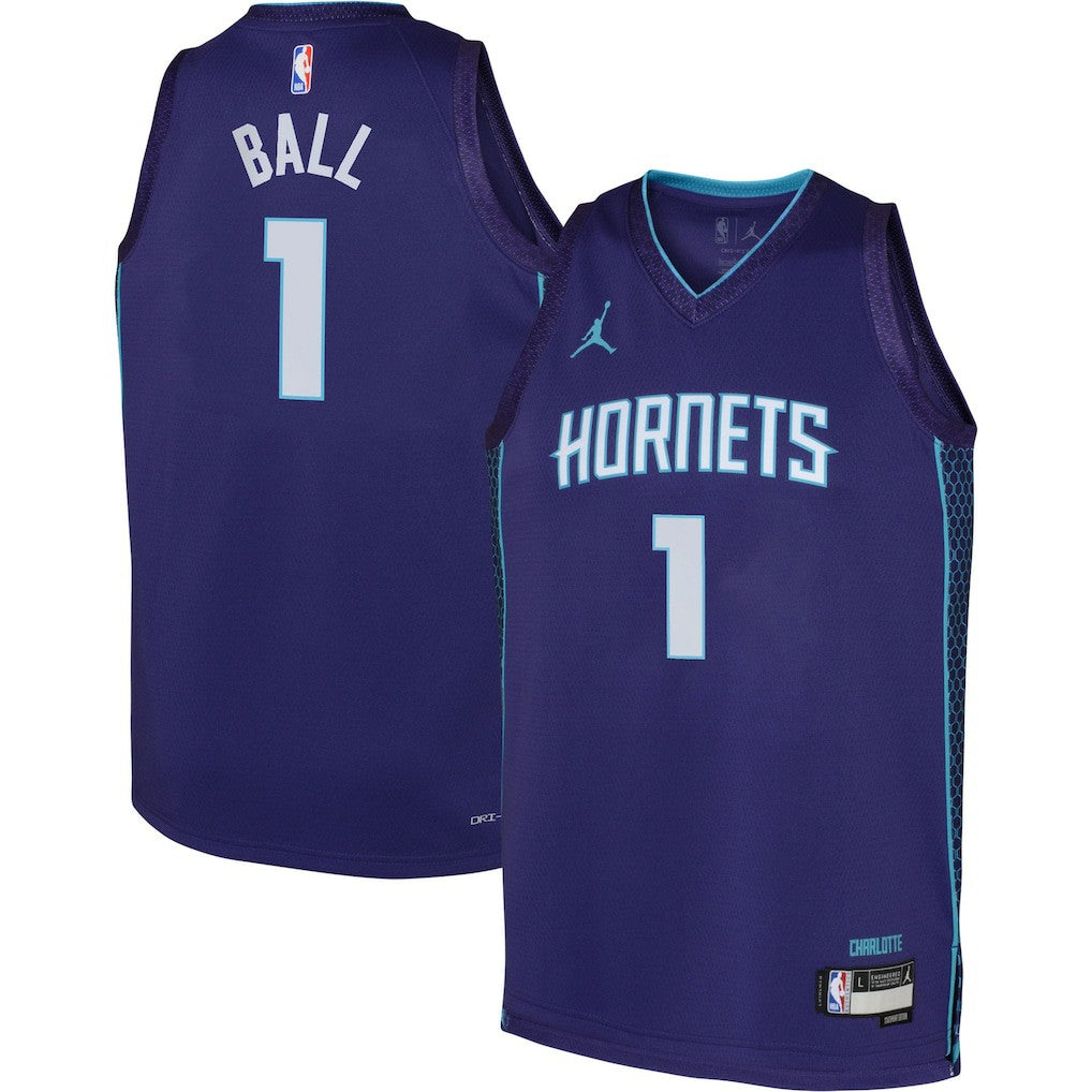LaMelo Ball Charlotte Hornets Jordan Brand Youth Swingman Jersey Statement Edition Purple - NBA