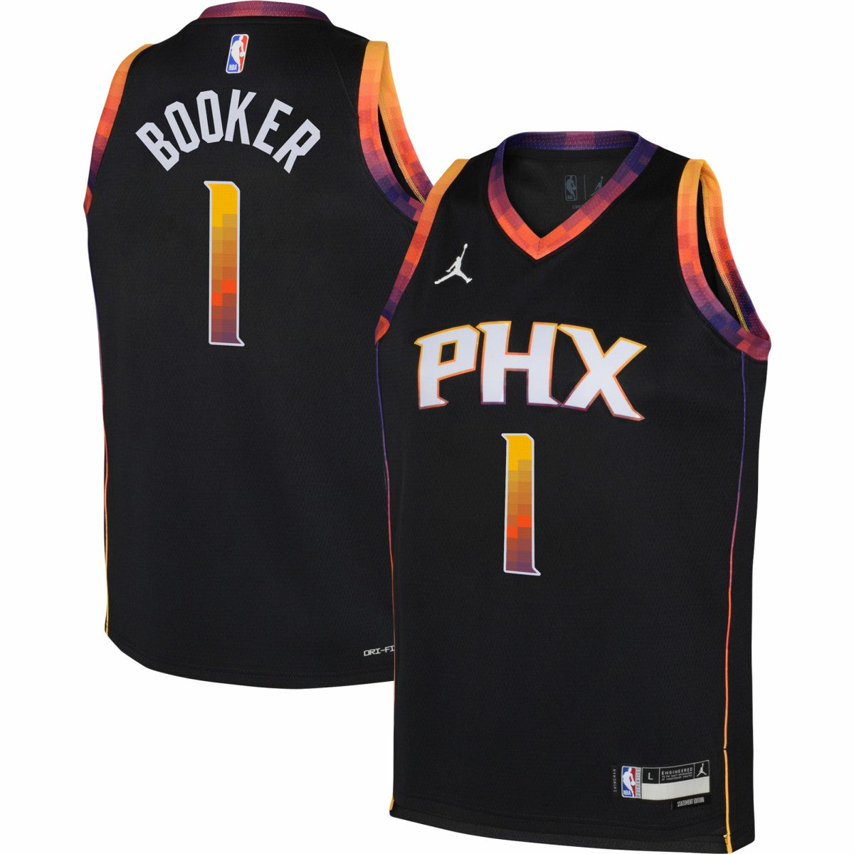 Devin Booker Phoenix Suns Jordan Brand Youth Swingman Jersey Statement Edition Black - NBA