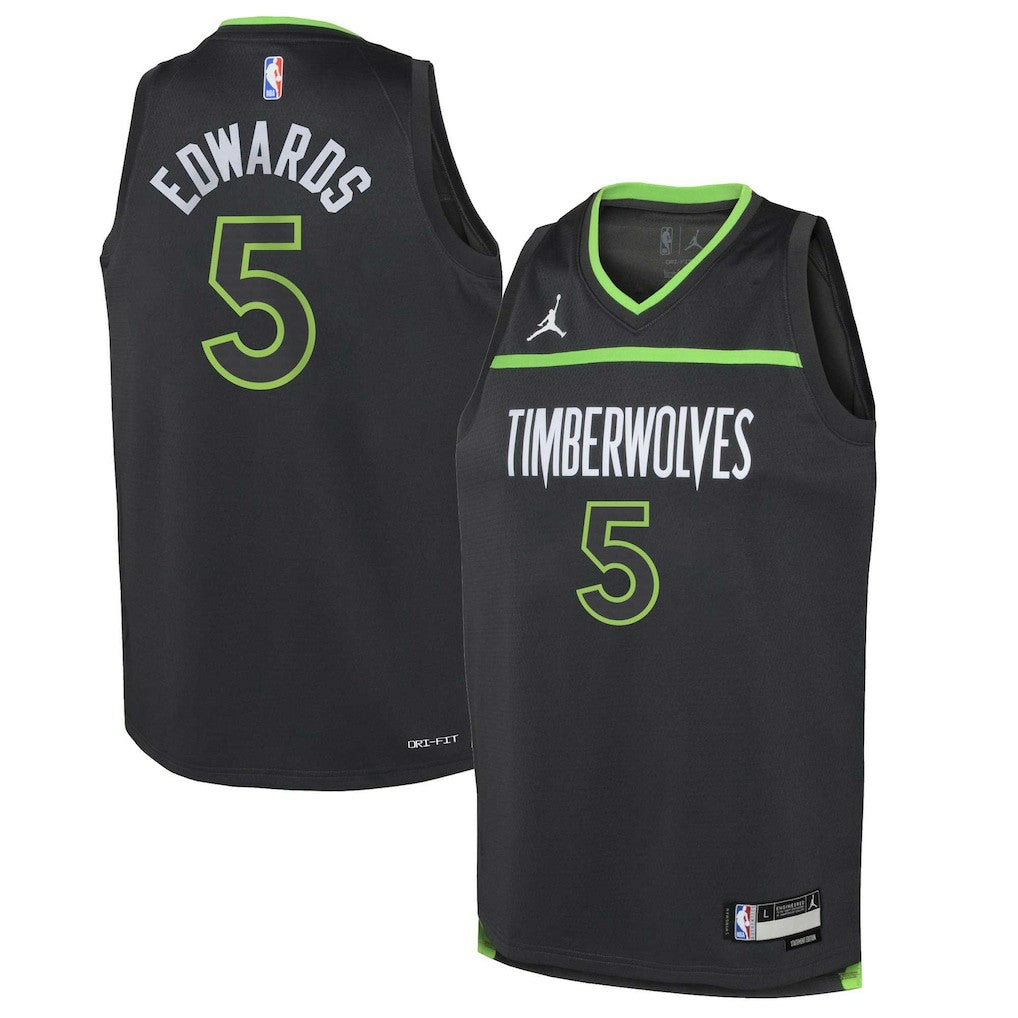 Anthony Edwards Minnesota Timberwolves Jordan Brand Youth Swingman Jersey Statement Edition Black - NBA