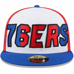 Philadelphia 76ers Back Half 9FIFTY Fitted Hat White/Royal - NBA