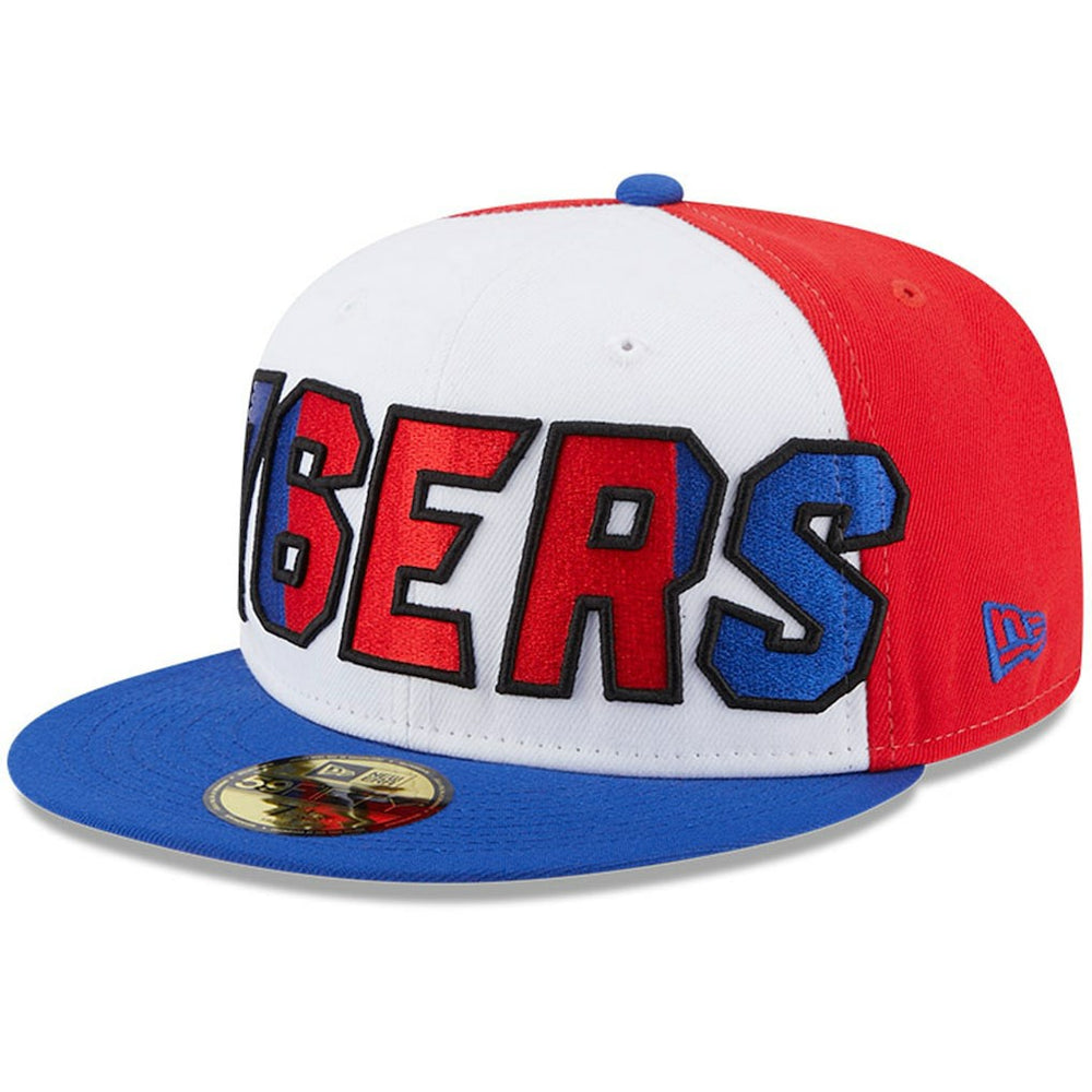 Philadelphia 76ers Back Half 9FIFTY Fitted Hat White/Royal - NBA