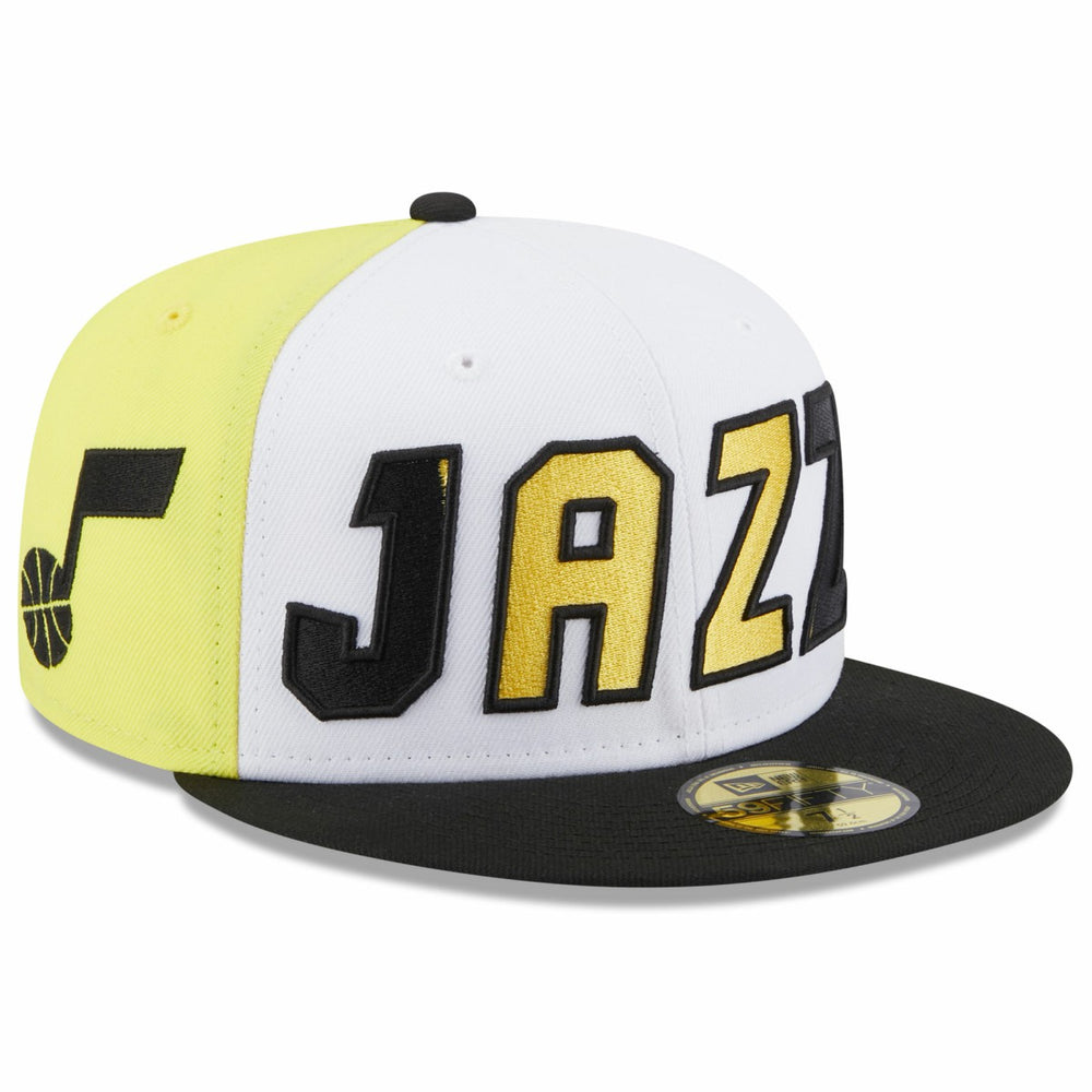 Utah Jazz Back Half 59FIFTY Fitted Hat White/Black - NBA