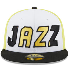 Utah Jazz Back Half 59FIFTY Fitted Hat White/Black - NBA