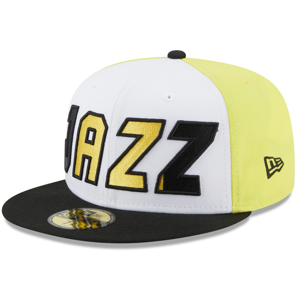 Utah Jazz Back Half 59FIFTY Fitted Hat White/Black - NBA