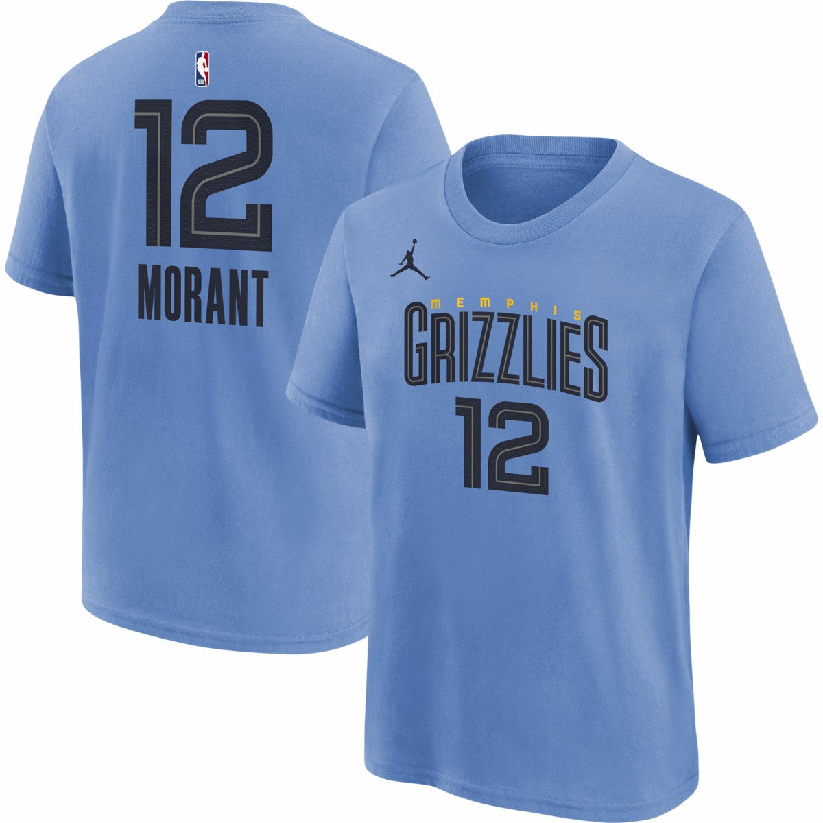 Ja Morant Memphis Grizzlies Jordan Brand Youth Statement Edition Name & Number Player T-Shirt Light Blue - NBA