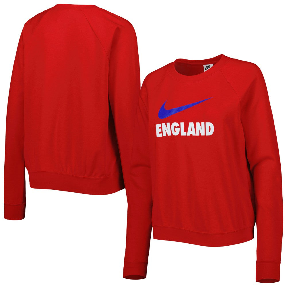 England National Team Women's Lockup Varsity Tri-Blend Raglan Pullover Sweatshirt Red | Nike discount
